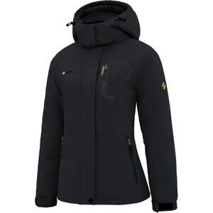 Women's Black Ski Snow Jacket Warm Winter Waterproof Coat